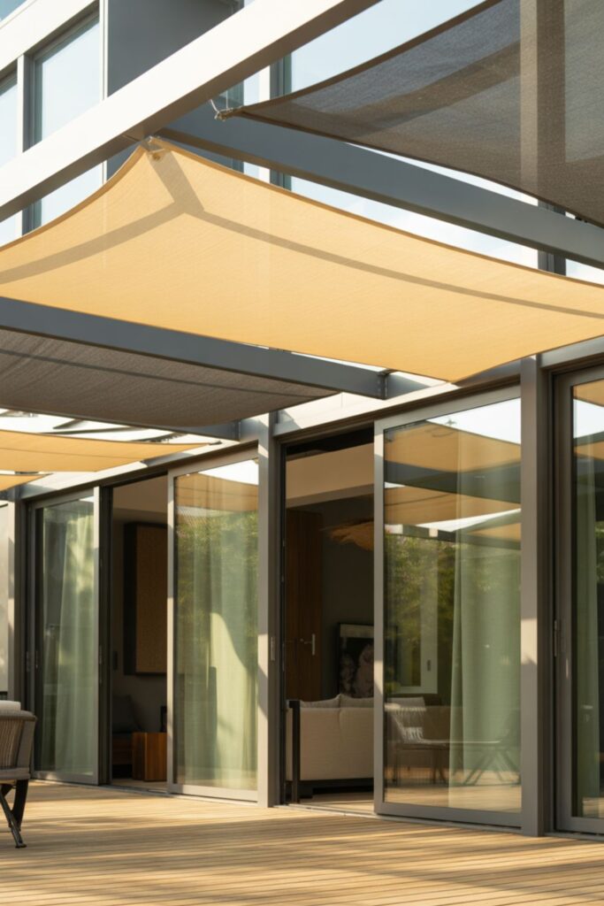 Modern Outdoor Patio With Canopy Ideas for Every Home 3 Integrated Shade Fabric and Panels