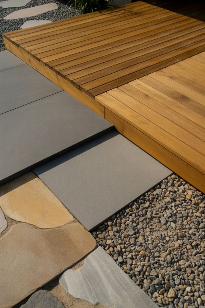 30+ Open Patio Ideas For Creative Designs 4 Material Selection for Uncovered Surfaces