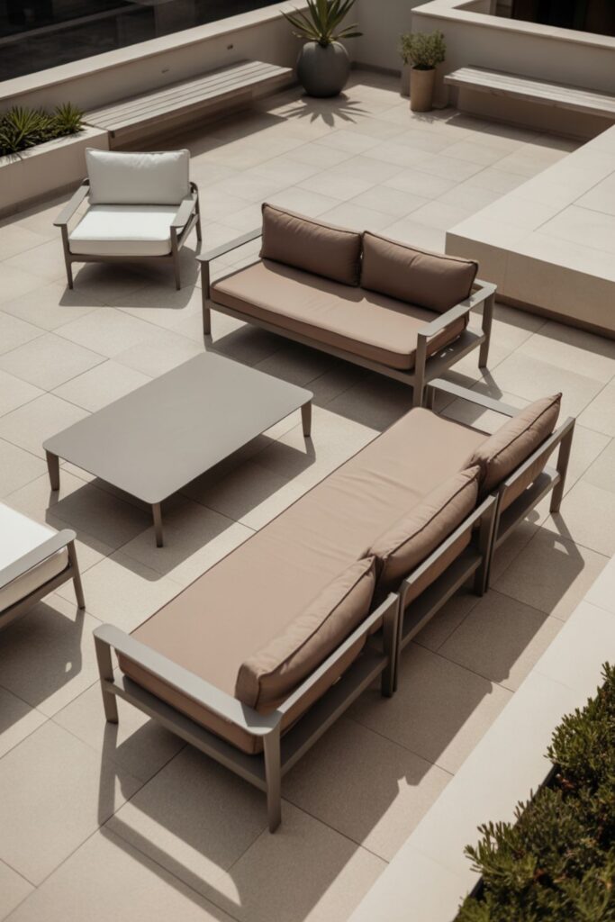 Contemporary Terrace Ideas for Luxury Homes 3 Minimalist Furniture Selection