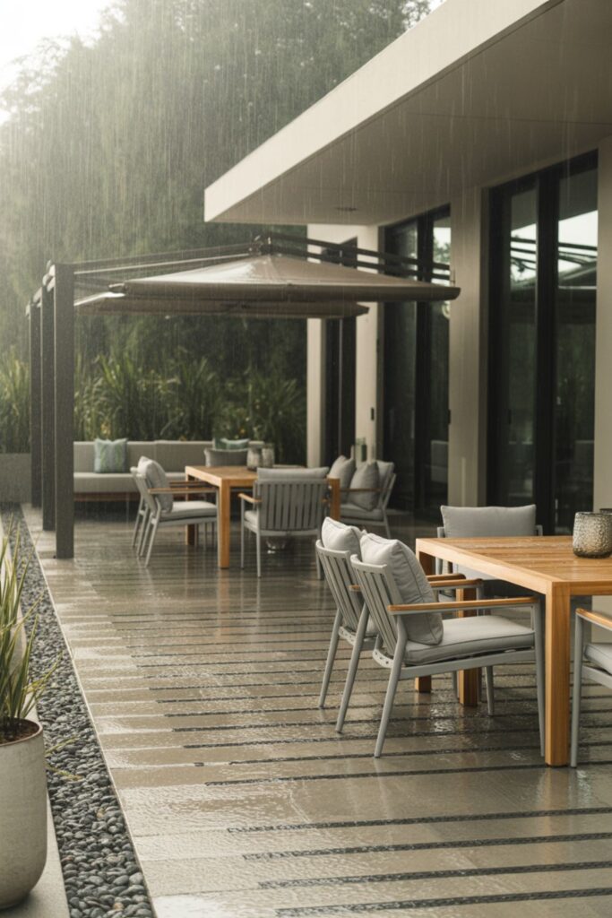 30+ Open Patio Ideas For Creative Designs 5 What About Rain on Open Patios?
