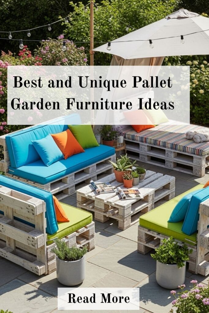 Unique Pallet Garden Furniture Ideas for Stylish Outdoor Living 2 Best and unique pallet garden furniture ideas with stylish DIY pallet seating and tables in a modern outdoor garden setup