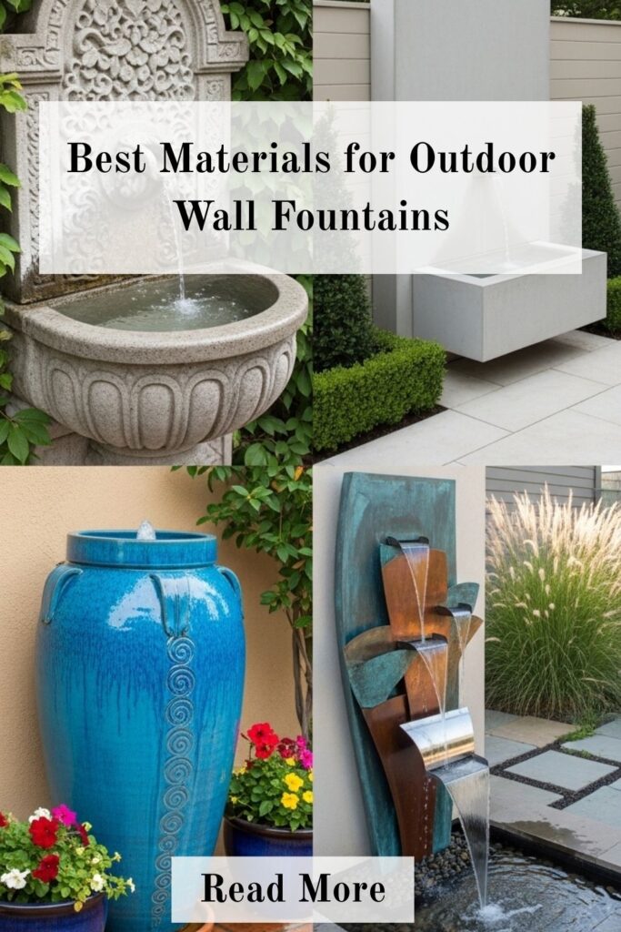 Affordable Outdoor Wall Fountains That Look Expensive 2 Best materials for outdoor wall fountains natural stone, concrete, ceramic, and metal water feature finishes.