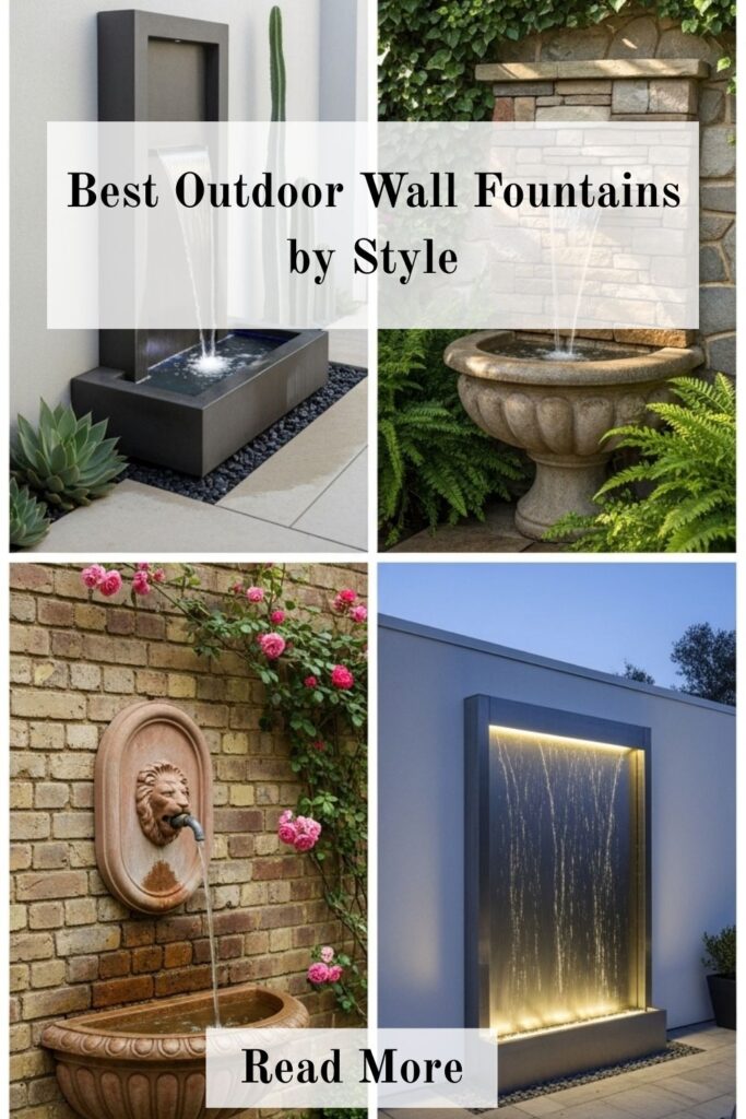 Affordable Outdoor Wall Fountains That Look Expensive 5 Best outdoor wall fountains by style modern, rustic stone, traditional urn, and contemporary metal water wall designs.