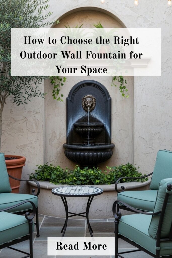 Affordable Outdoor Wall Fountains That Look Expensive 3 Guide to choosing the right outdoor wall fountain with well-placed fountain on patio wall matched to seating and garden elements.