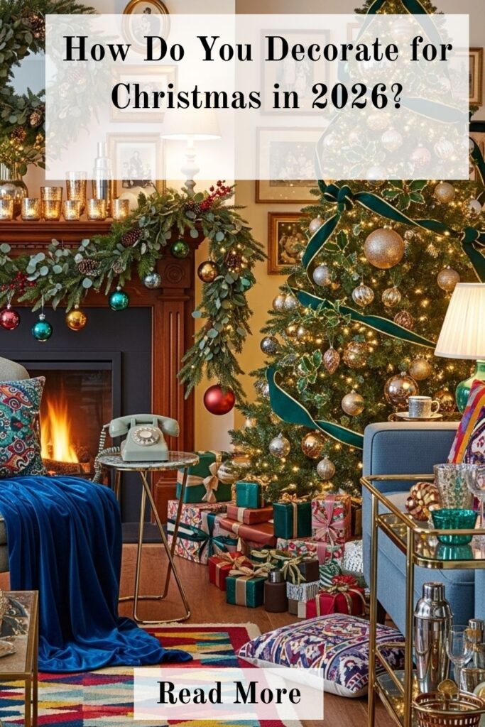 Christmas Decor Trends 2026: The Definitive Guide 5 2026 Christmas home décor with luxury ornaments, greenery, bold colors, and vintage-inspired accents.
