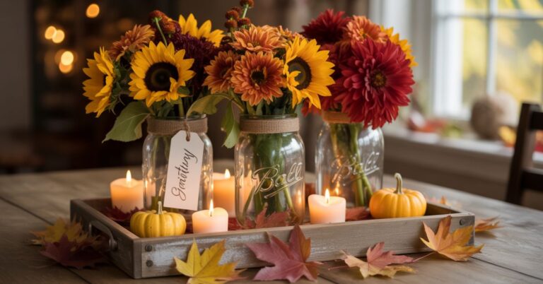 31 Fall Centerpiece Ideas with Mason Jars Transform Your Autumn Table