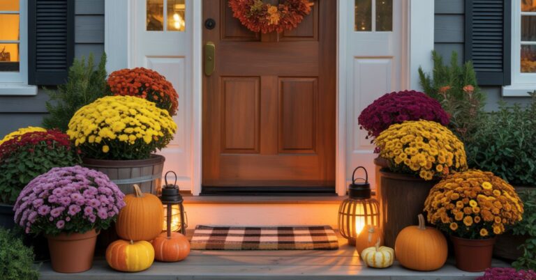 Fall Front Porch Ideas with Mums: Transform Your Entryway