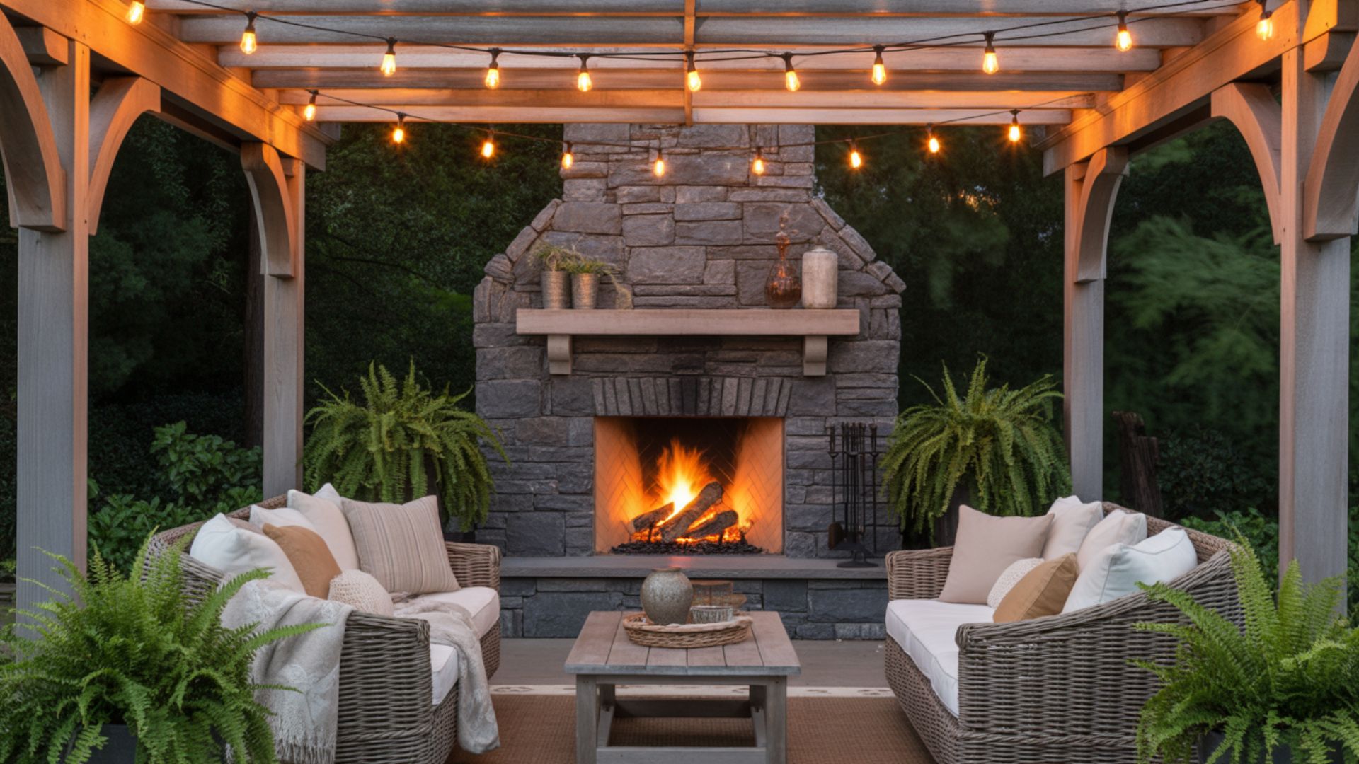 20+ Outdoor Covered Patio with Fireplace Ideas