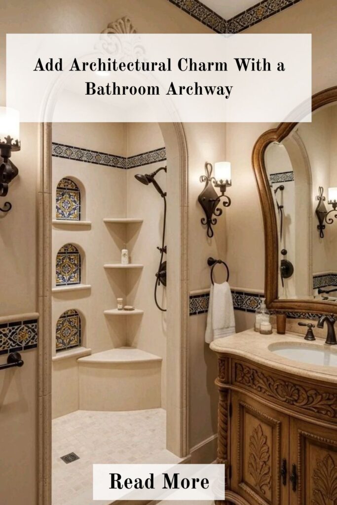 Bathroom Ideas That Instantly Upgrade Style, Comfort, and Storage 2 Bathroom archway adding architectural charm and elegance to a modern bathroom design