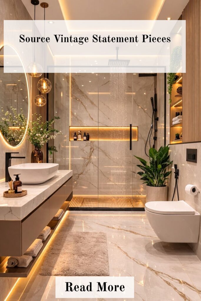 Designer-Approved Small Bathroom Ideas For your Sweet Home 5 Small bathroom featuring vintage statement pieces for timeless charm and character