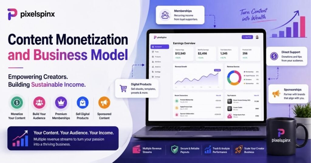 What Is Pixelspinx com? Complete 2026 Guide to Content, Safety & SEO 3 Content Monetization and Business Model