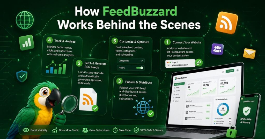 Latest FeedBuzzard Com (2026): Complete Guide to Features, Content, and How It Works 2 How FeedBuzzard Works Behind the Scenes